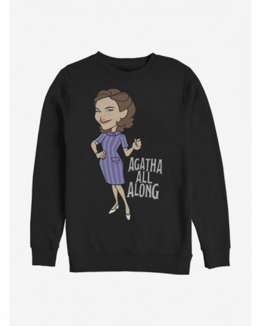 New Arrival Marvel WandaVision Agatha All Along Crew Sweatshirt $12.99 Sweatshirts