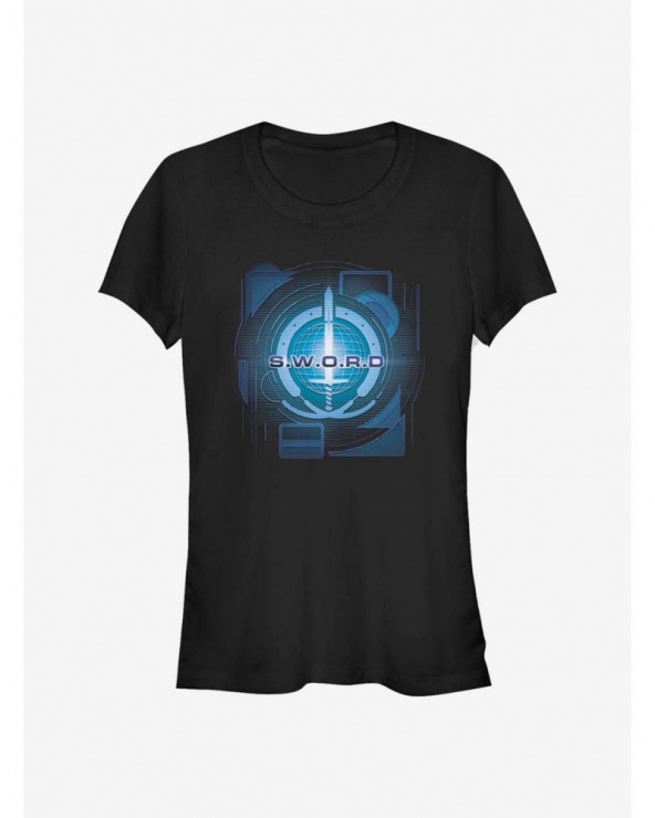 Premium Marvel WandaVision Digital S.W.O.R.D Logo Girls T-Shirt $10.21 T-Shirts