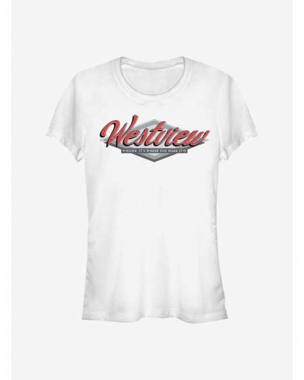 Wholesale Marvel WandaVision Westview Sign Girls T-Shirt $11.21 T-Shirts