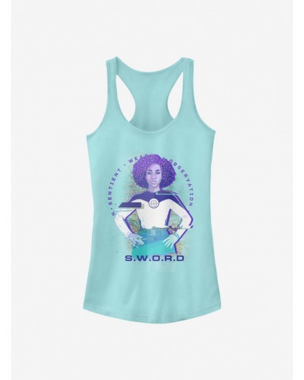 Hot Sale Marvel WandaVision S.W.O.R.D Agent Monica Glitch Girls Tank $6.37 Tanks