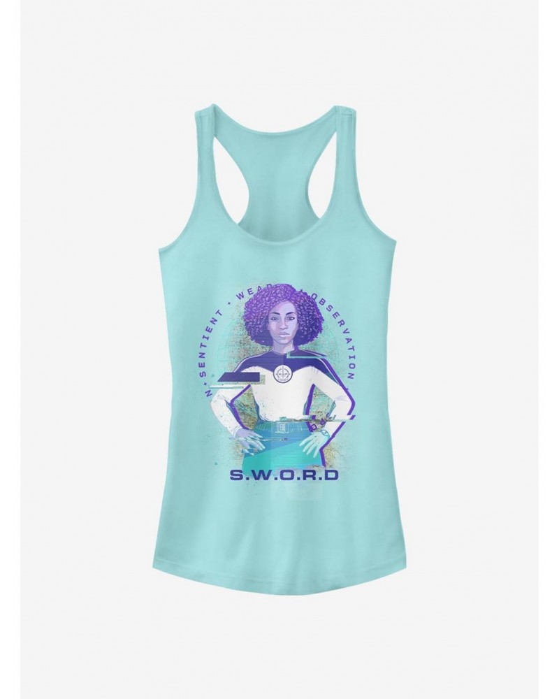 Hot Sale Marvel WandaVision S.W.O.R.D Agent Monica Glitch Girls Tank $6.37 Tanks