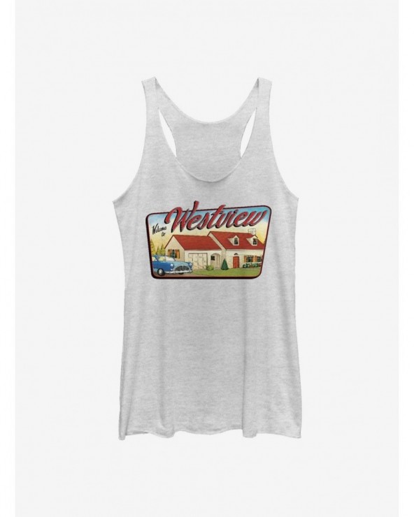 Fashion Marvel WandaVision Westview Welcome Girls Tank $9.32 Tanks