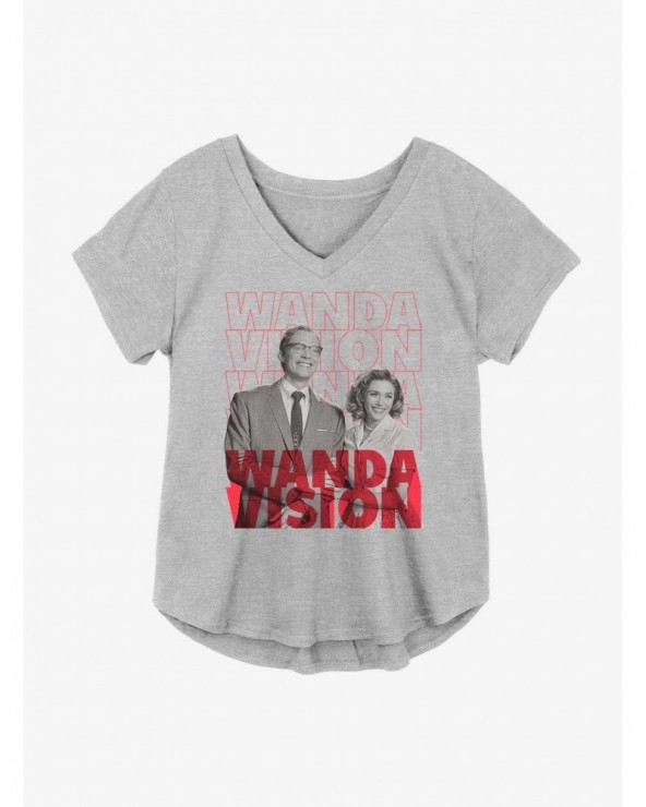 Value Item Marvel WandaVision Repeating Text Girls Plus Size T-Shirt $8.55 T-Shirts