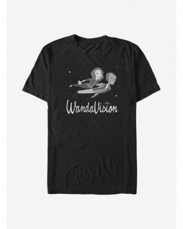 Pre-sale Marvel WandaVision Unusual Couple Flying Stars T-Shirt $8.13 T-Shirts