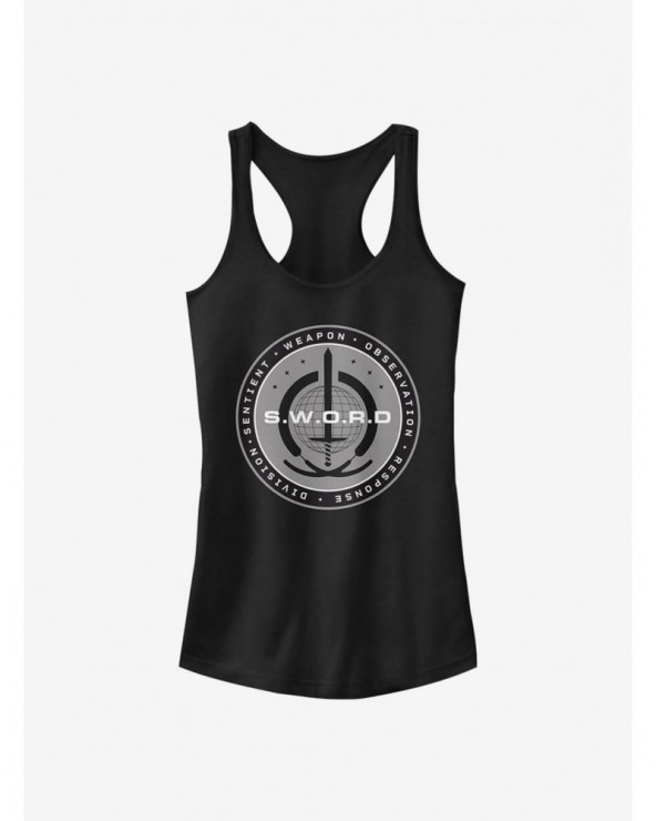 Sale Item Marvel WandaVision S.W.O.R.D Logo Girls Tank $9.16 Tanks