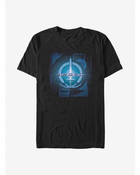 Flash Sale Marvel WandaVision Digital S.W.O.R.D Logo T-Shirt $10.52 T-Shirts