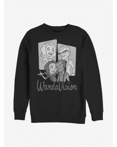 Pre-sale Discount Marvel WandaVision Retro Character Panels Crew Sweatshirt $9.45 Sweatshirts