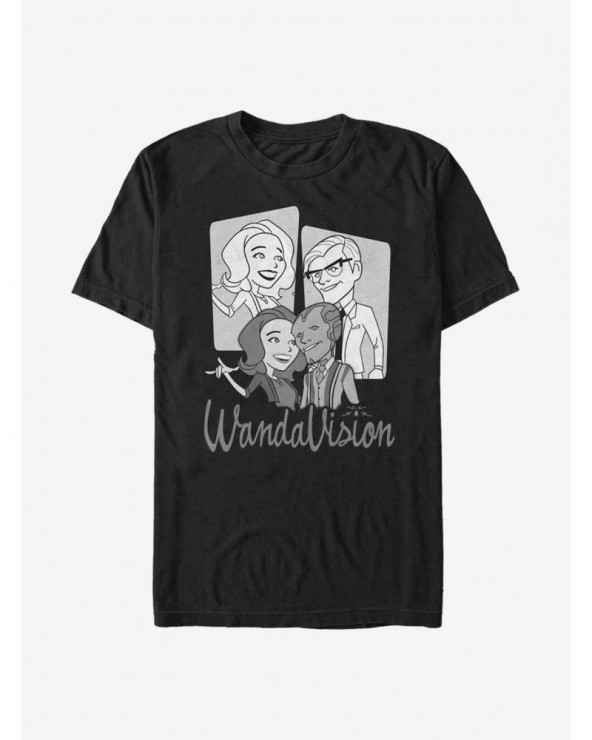 Sale Item Marvel WandaVIsion Cartoon Character Panels T-Shirt $9.32 T-Shirts