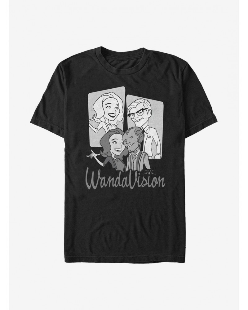 Sale Item Marvel WandaVIsion Cartoon Character Panels T-Shirt $9.32 T-Shirts