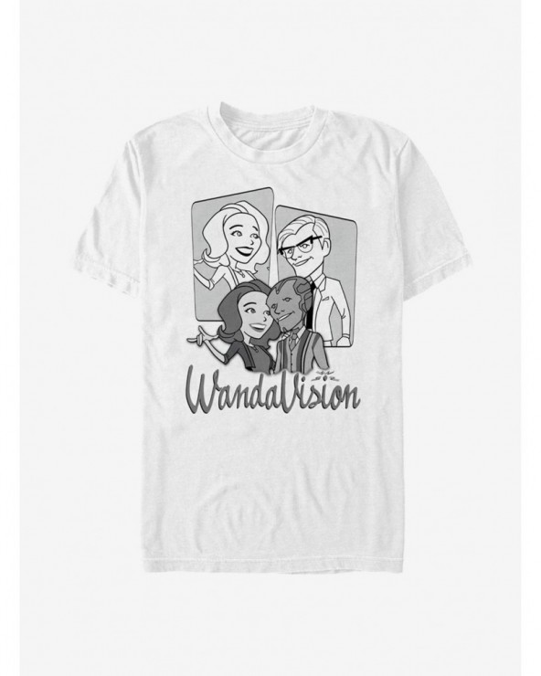 Sale Item Marvel WandaVIsion Cartoon Character Panels T-Shirt $9.32 T-Shirts