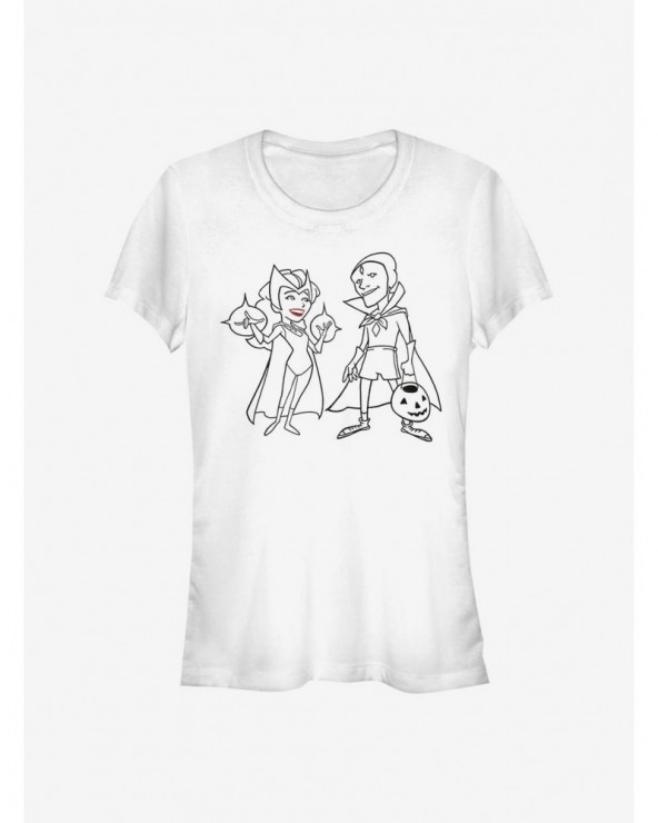 Hot Selling Marvel WandaVision Costume Couple Simple Ink Girls T-Shirt $8.22 T-Shirts