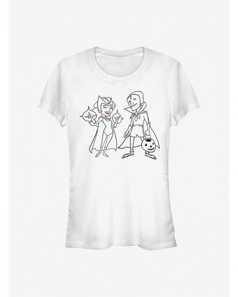 Hot Selling Marvel WandaVision Costume Couple Simple Ink Girls T-Shirt $8.22 T-Shirts