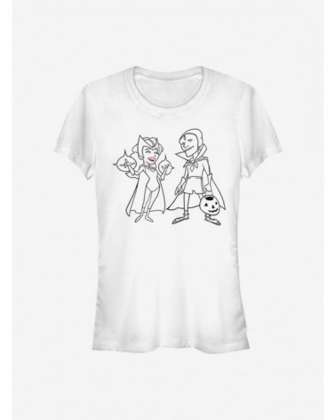 Hot Selling Marvel WandaVision Costume Couple Simple Ink Girls T-Shirt $8.22 T-Shirts