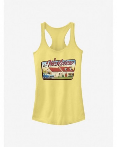 Hot Sale Marvel WandaVision Westview Welcome Girls Tank $8.76 Tanks