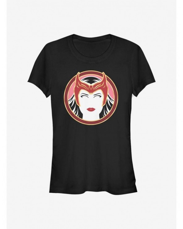 Fashion Marvel WandaVision Scarlet Witch Outline Girls T-Shirt $12.45 T-Shirts