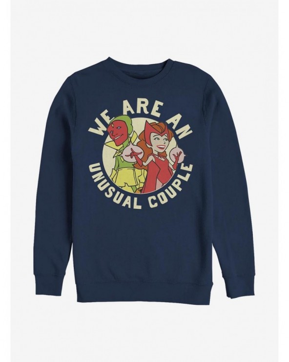 Seasonal Sale Marvel WandaVision We Are An Unusual Couple Crew Sweatshirt $14.46 Sweatshirts