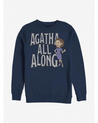 Flash Deal Marvel WandaVision Agatha All Along Crew Sweatshirt $13.87 Sweatshirts