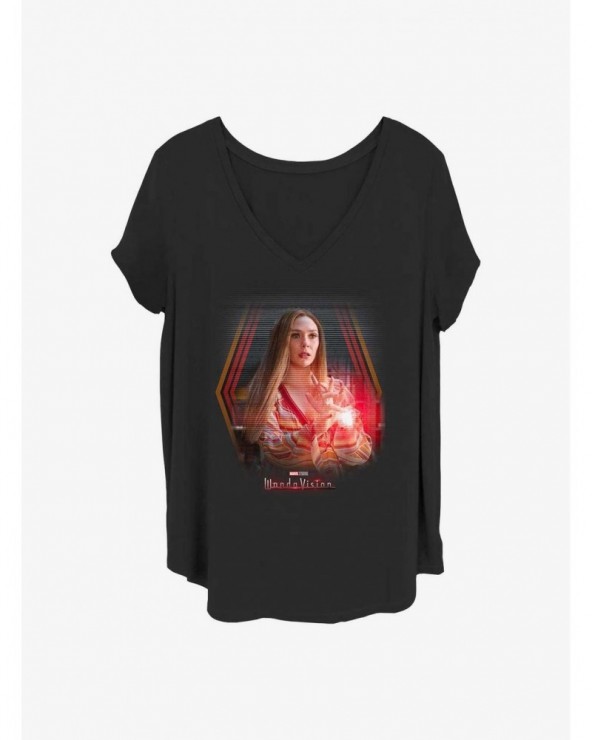 Cheap Sale Marvel WandaVision Wanda's Powers Girls T-Shirt Plus Size $10.17 T-Shirts