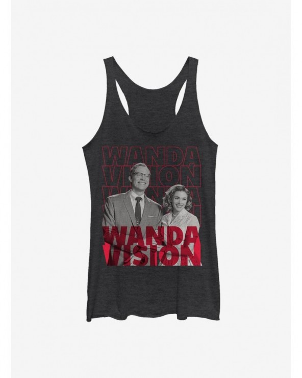 Discount Sale Marvel WandaVision Repeating Text Girls Tank $7.25 Tanks