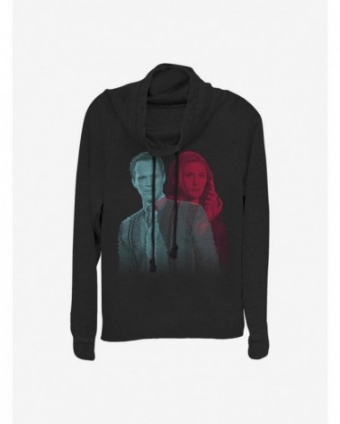 Bestselling Marvel WandaVision Glitched Couple Vision Cowlneck Long-Sleeve Girls Top $11.49 Tops