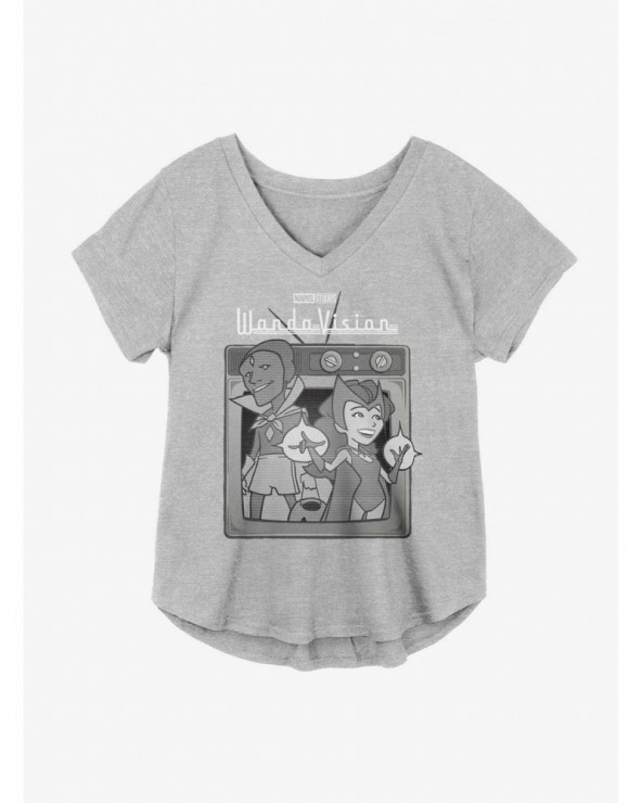 Limited Time Special Marvel WandaVision Vintage TV Girls Plus Size T-Shirt $10.17 T-Shirts