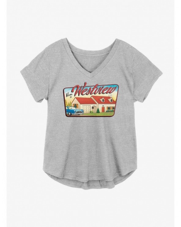 Huge Discount Marvel WandaVision Welcome To Westview Girls Plus Size T-Shirt $7.86 T-Shirts