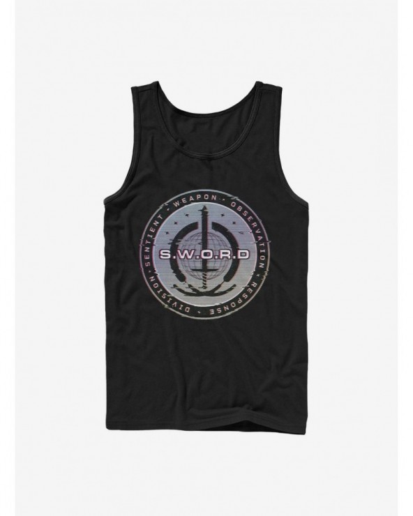 Pre-sale Discount Marvel WandaVision S.W.O.R.D Digital Logo Tank $7.57 Tanks