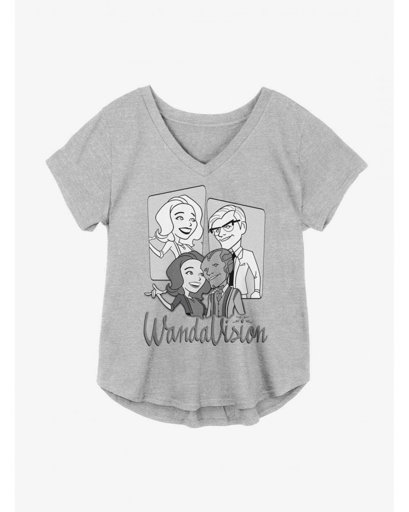 Seasonal Sale Marvel WandaVision Retro Wanda And Vision Panels Girls Plus Size T-Shirt $7.40 T-Shirts