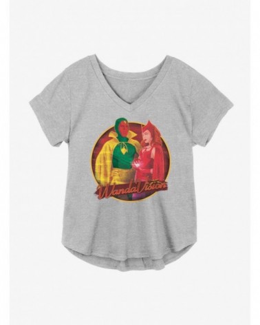 Hot Sale Marvel WandaVision Retro Costume Pair Girls Plus Size T-Shirt $11.56 T-Shirts