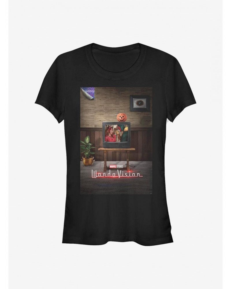 Value Item Marvel WandaVision WV Poster 90's Girls T-Shirt $8.96 T-Shirts