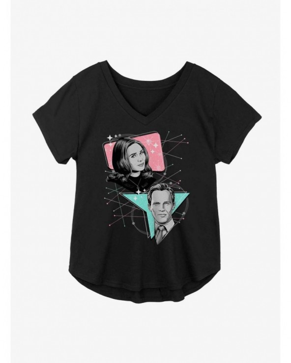 Discount Sale Marvel WandaVision Pastel Retro Art Girls Plus Size T-Shirt $7.17 T-Shirts