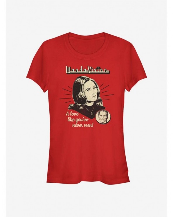 Crazy Deals Marvel WandaVision Love You've Never Seen Girls T-Shirt $7.97 T-Shirts