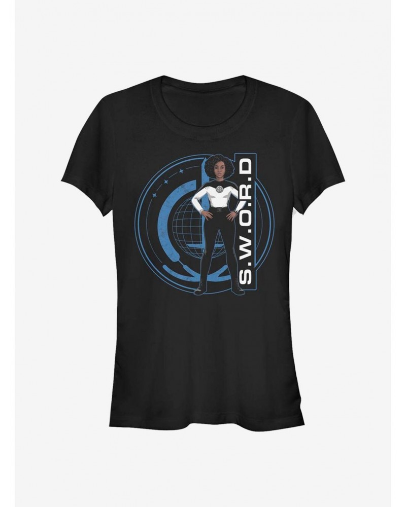 Discount Sale Marvel WandaVision S.W.O.R.D Monica Rambeau Logo Girls T-Shirt $9.96 T-Shirts