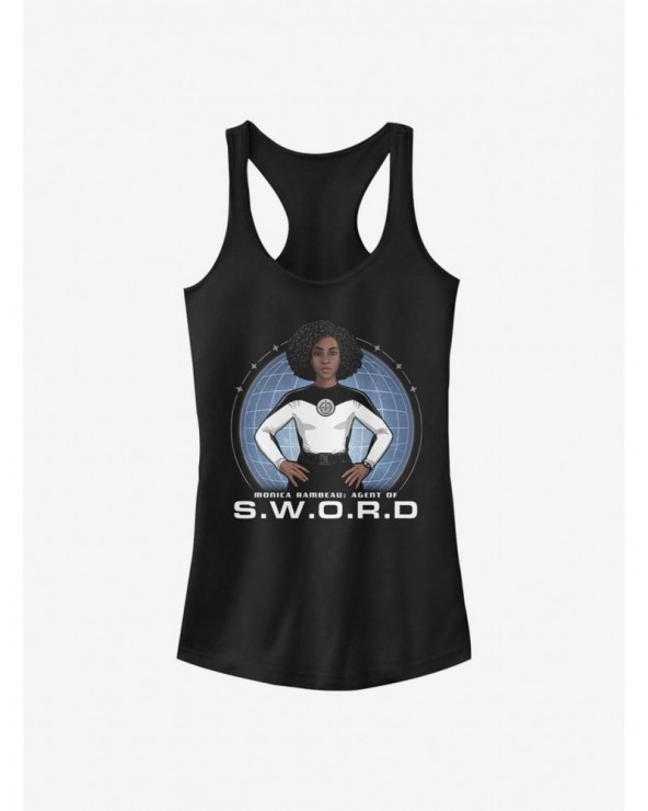 Discount Marvel WandaVision S.W.O.R.D Hero Monica Girls Tank $9.36 Tanks