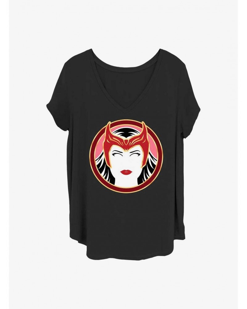 Fashion Marvel WandaVision Scarlet Witch Badge Girls T-Shirt Plus Size $10.40 T-Shirts