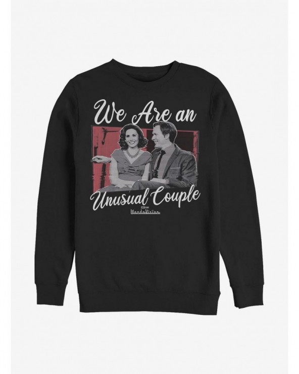 Discount Sale Marvel WandaVision A Romantic Unusual Couple Crew Sweatshirt $14.76 Sweatshirts