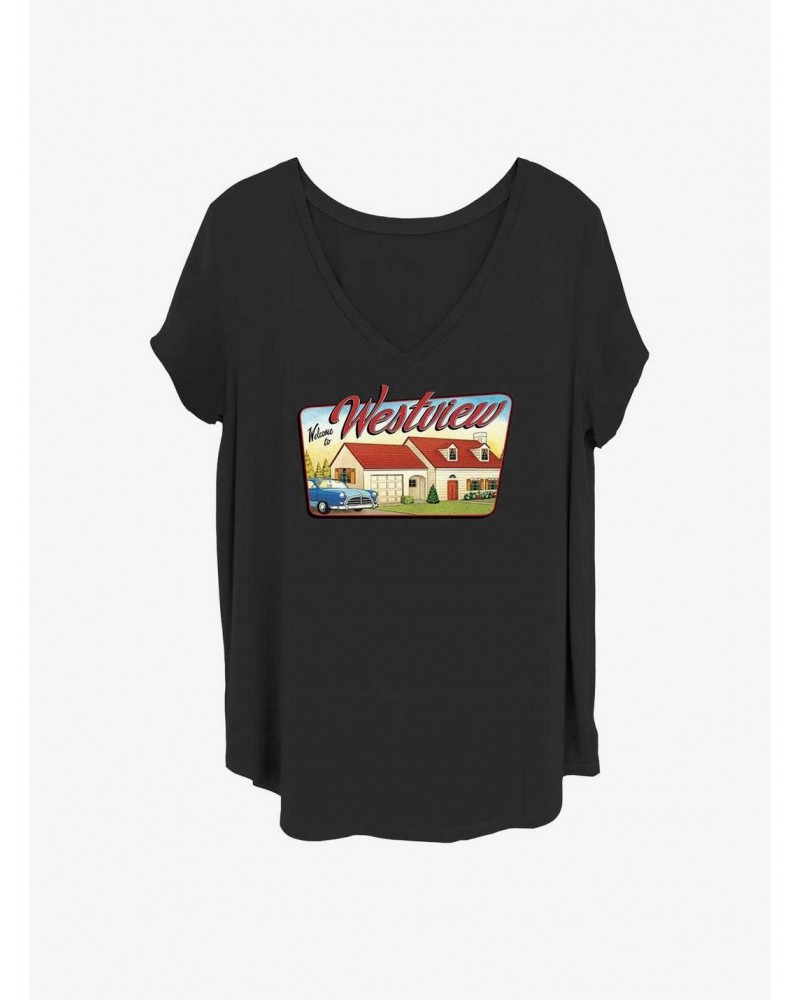 Best Deal Marvel WandaVision Westveiw Welcome Girls T-Shirt Plus Size $10.17 T-Shirts