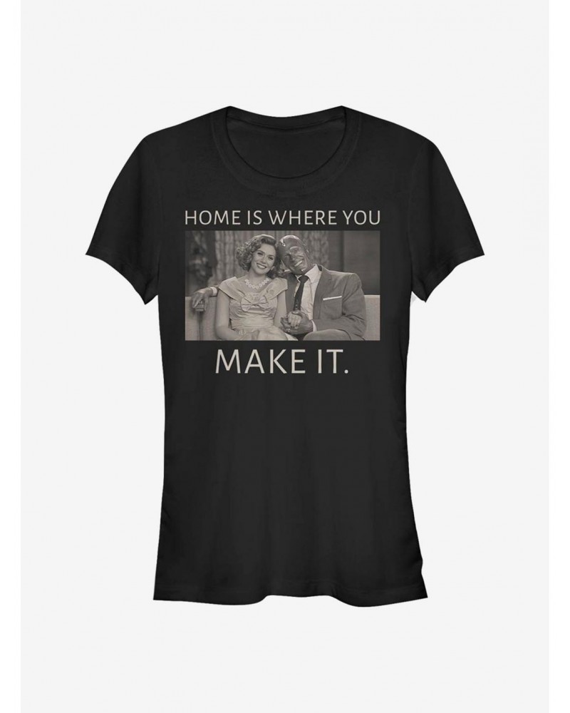 Fashion Marvel WandaVision Home Is Where You Make It Girls T-Shirt $12.20 T-Shirts