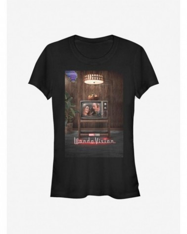 Absolute Discount Marvel WandaVision WV Poster 70's Girls T-Shirt $11.70 T-Shirts