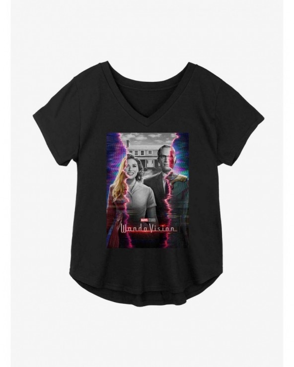 Hot Sale Marvel WandaVision Teaser Poster Girls Plus Size T-Shirt $11.56 T-Shirts