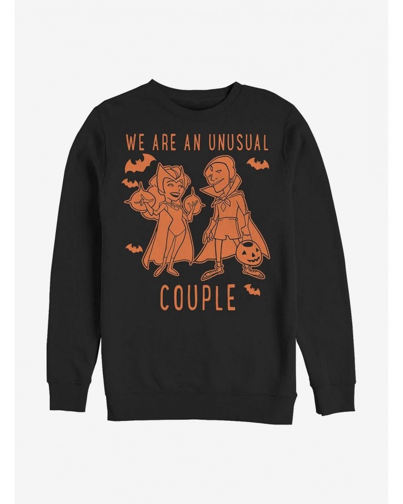 Hot Selling Marvel WandaVision We Are An Unusual Couple Costume Crew Sweatshirt $11.81 Sweatshirts