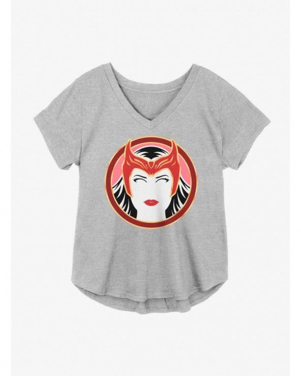 New Arrival Marvel WandaVision Scarlet Witch Outline Girls Plus Size T-Shirt $7.40 T-Shirts