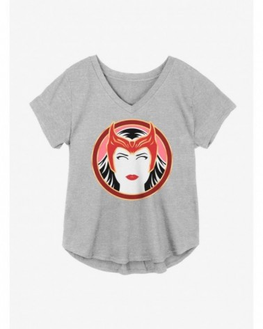 New Arrival Marvel WandaVision Scarlet Witch Outline Girls Plus Size T-Shirt $7.40 T-Shirts