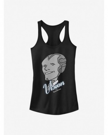 Exclusive Price Marvel WandaVision Vision Grins Girls Tank $8.57 Tanks