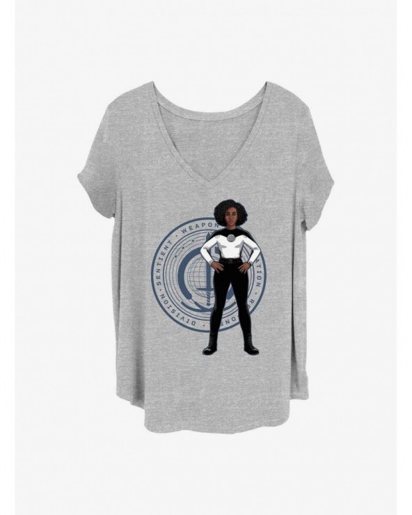 Huge Discount Marvel WandaVision Rambeau Badge Girls T-Shirt Plus Size $8.79 T-Shirts