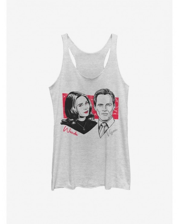 Pre-sale Discount Marvel WandaVision Classic Couple Print Girls Tank $7.25 Tanks