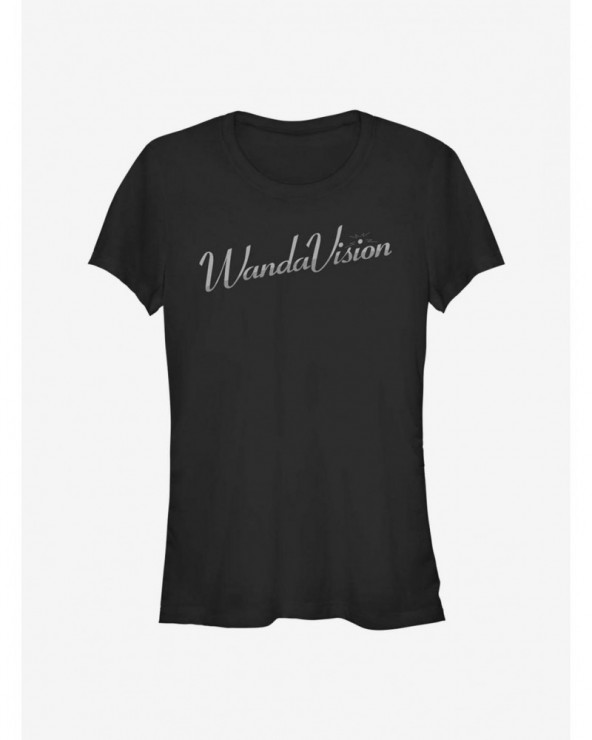 Clearance Marvel WandaVision Silver Logo Girls T-Shirt $10.21 T-Shirts