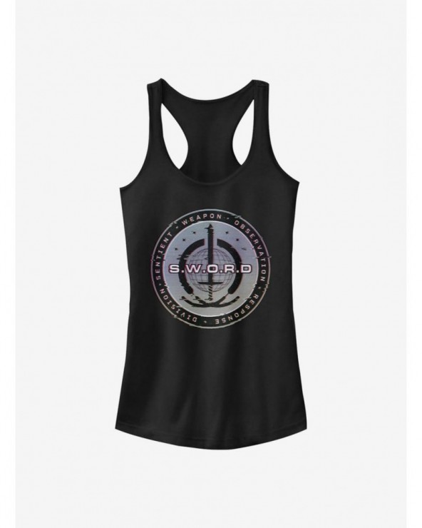 Festival Price Marvel WandaVision S.W.O.R.D. Digital Logo Girls Tank $7.37 Tanks