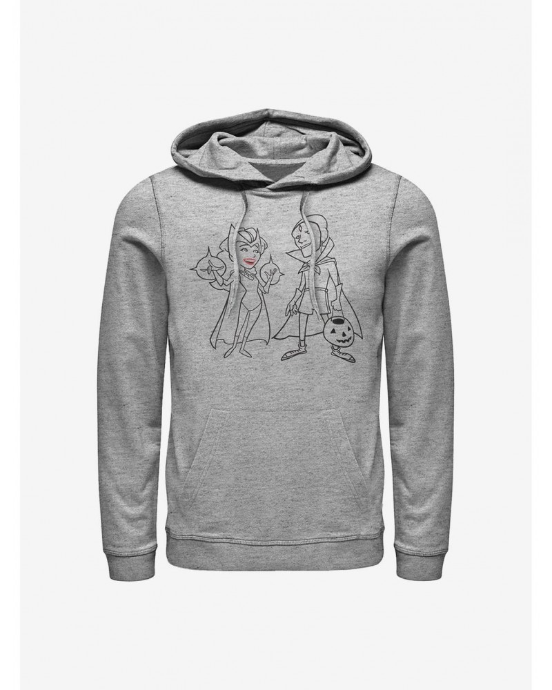 Limited Time Special Marvel WandaVision Costume Couple Simple Ink Hoodie $13.29 Hoodies