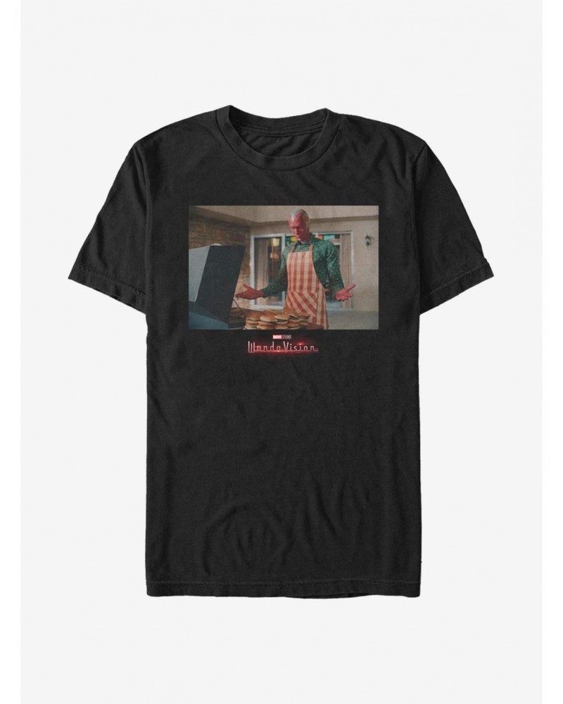 Flash Sale Marvel WandaVision Vision Cooking T-Shirt $11.95 T-Shirts